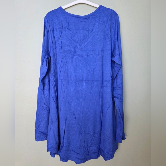 Royal Blue Pleated V-Neck Tunic Top - Size Small - NWT - Picture 6 of 12